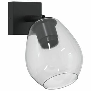 vidaXL Faretto da soffitto Nero 13 x 13 x 26 cm Vetro e Metallo