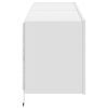 vidaXL Mobili TV a Parete con Luci LED 2pz Bianchi 60x35x41 cm