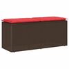 vidaXL Panca da Giardino con Cuscino Marrone 110x40x44cm in Polyrattan