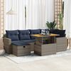 vidaXL Set Divani da Giardino con Cuscini 7pz Nero Polyrattan Acacia