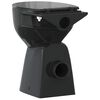 vidaXL WC Senza Brida 7 cm Altezza Extra Chiusura Rallentata Ceramica Nera