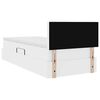 vidaXL Letto con contenitore e materasso Bianco Puro 90 x 200 cm