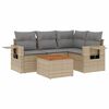 vidaXL Set Divano da Giardino 5 pz con Cuscini Beige Misto Polyrattan