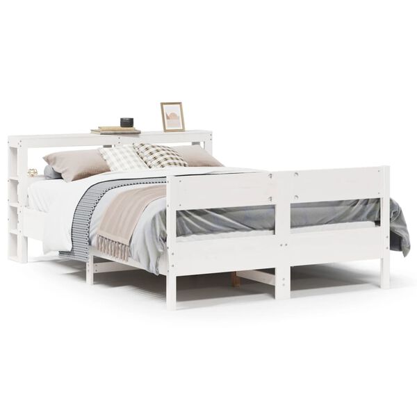 vidaXL Letto senza Materasso Bianco 150x200 cm Legno Massello di Pino