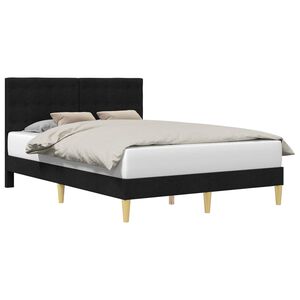vidaXL Struttura del letto con testiera Nero 140 x 200 cm Tessuto