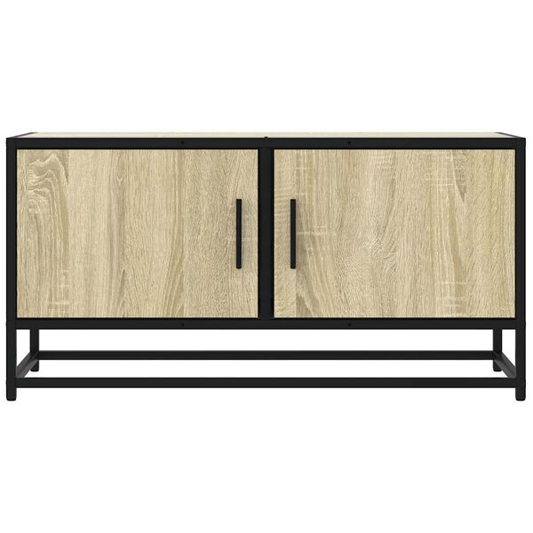 vidaXL Mobile TV Rovere Sonoma 80x34,5x40 cm Legno Multistrato Metallo