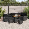 vidaXL Set Divano da Giardino 9 pcs Nero polyrattan