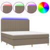 vidaXL Letto a Molle con Materasso e LED Tortora 180x200 cm in Tessuto