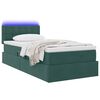 vidaXL Letto con contenitore e LED Verde Scuro 90 x 200 cm Velluto