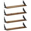 vidaXL Scaffali da parete 4 pz Legno antico 80 x 20 x 17 cm