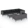 vidaXL Divani da Giardino 8 pz con Cuscini in Polyrattan Grigio Scuro
