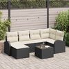 vidaXL Set Divano da Giardino 7 pcs Nero polyrattan