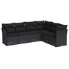 vidaXL Set Divano da Giardino 6 pz con Cuscini Nero in Polyrattan