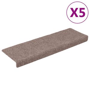 vidaXL Tappetini per scale autoadesivi 5 pz 65x21x4 cm Crema Bordo rettangolare