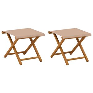 vidaXL Lettino 2 pz Legno di Eucalipto Massello Tortora