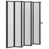 vidaXL Parete doccia Nero 168 x 140 cm Alluminio