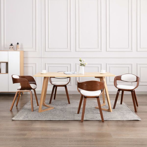 vidaXL Sedie da Pranzo 4 pz in Legno Piegato e Similpelle