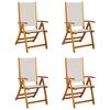 vidaXL Sedie da Giardino Pieghevoli 4 pz Massello d'Acacia e Textilene