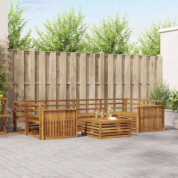 vidaXL Set di divani da esterno 7 pcs Naturale