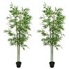 vidaXL Albero di Bamb&ugrave; 2 pz Verde 60 x 18 x 190 cm Tessuto e Bamb&ugrave;