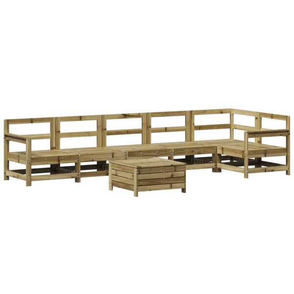 vidaXL Set Divani da Giardino 7 pz in Legno Impregnato di Pino