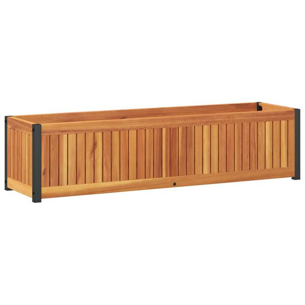 vidaXL Fioriera da Giardino 110x30x27,5 cm in Legno Massello di Acacia