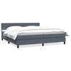 vidaXL Giroletto a Molle con Materasso Grigio Scuro 200x210 cm Velluto