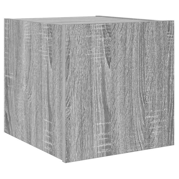 vidaXL Mobile TV a Parete con Luci LED Grigio Sonoma 30,5x35x30 cm