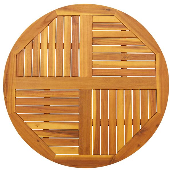 vidaXL Piano per Tavolo Ø90x2,2 cm Rotondo in Legno Massello di Acacia