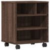 vidaXL Supporto per Stampante con Ruote Rovere Marrone 41x32x48 cm