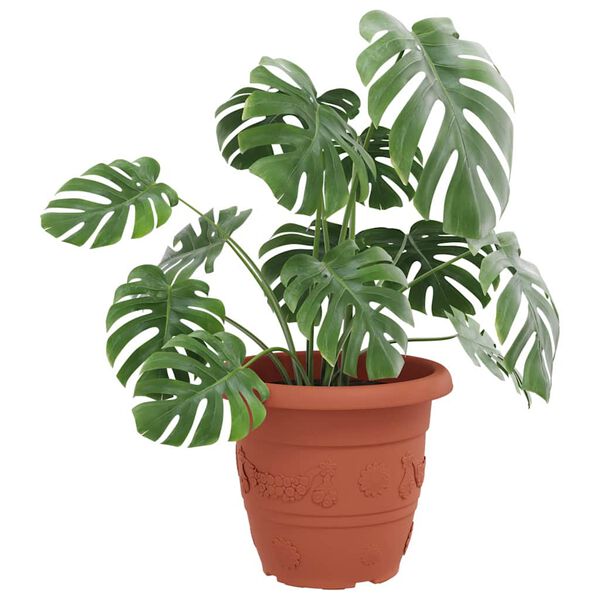 vidaXL Vaso Rotondo per Fiori 6 pcs Rosso Mattone &Oslash; 26 x 21.5 cm