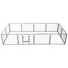 vidaXL Box per Cani con 12 Pannelli in Acciaio 80x60 cm Nero