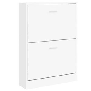 vidaXL Scarpiera Bianca 59x17x81 cm in Legno Massello di Argilla