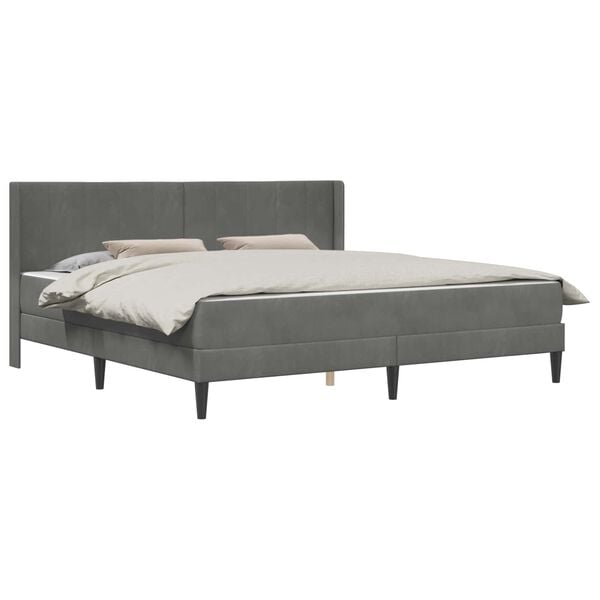 vidaXL Struttura letto con materasso Grigio scuro 200 x 200 cm Velluto
