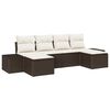 vidaXL Set Divano da Giardino 4 pcs Marrone e Crema polyrattan