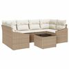 vidaXL Set di divani 7 pz Beige e Crema polyrattan