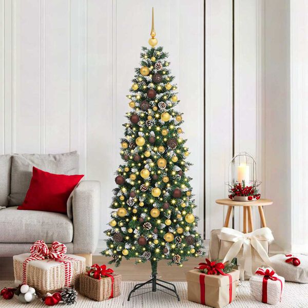 vidaXL Albero di Natale artificiale con 300 LED Verde 180 cm