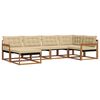 vidaXL Set di divani da esterno 6 pz Naturale e Beige