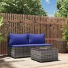 vidaXL Set Divani da Giardino 3 pz con Cuscini in Polyrattan Grigio