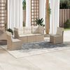 vidaXL Set Divano da Giardino 5 pz con Cuscini Beige in Polyrattan