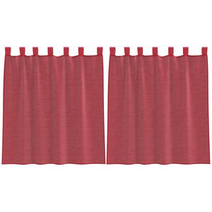 vidaXL Tende in Voile con Passanti 2 pz Rosso Vino 140x140 cm
