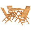vidaXL Set da Pranzo per Giardino 5 pz in Legno Massello di Teak