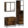 vidaXL Set Mobili da Bagno 3 pz Rovere Fumo in Legno Multistrato