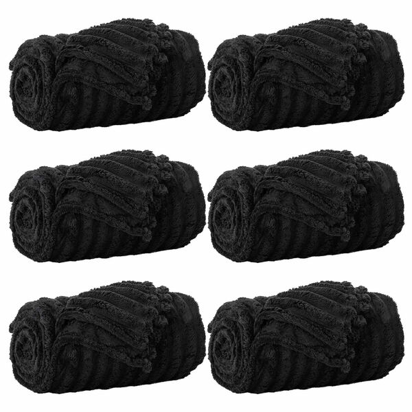 vidaXL Coperte da Pile 6 pcs Nero 270 x 240 cm Panno