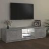 vidaXL Mobile Porta TV con Luci LED Grigio Cemento 140x40x36 cm
