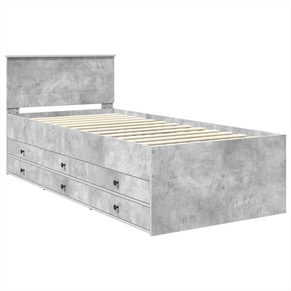 vidaXL Daybed Grigio Cemento e Nero 100 x 200 cm Legno multistrato