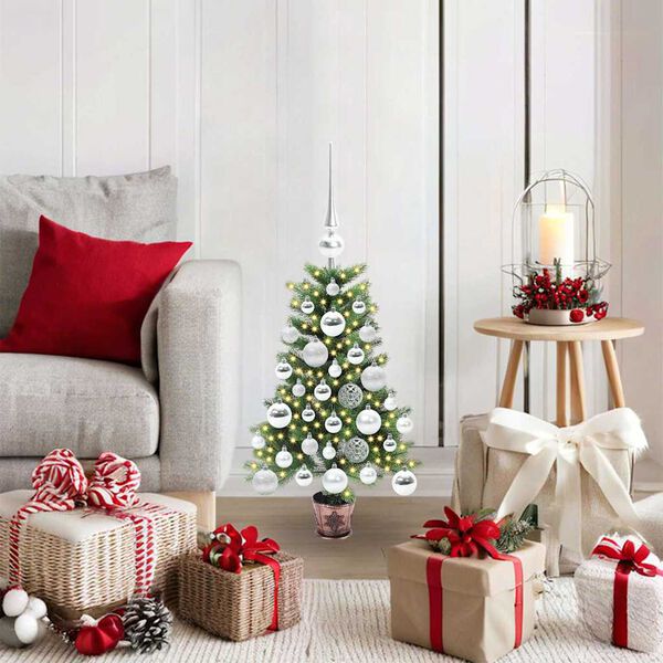 vidaXL Albero di Natale con 150 LED con supporto Verde 65 cm PE