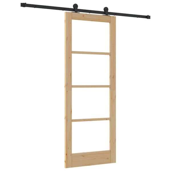 vidaXL Porta scorrevole ORKDAL Naturale e Nero 78 x 202 cm