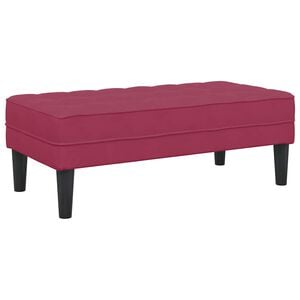 vidaXL panchina con cuscino Rosso Vino 113 x 57 x 39 cm Velluto