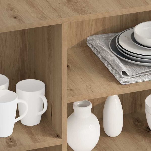 vidaXL Credenza Rovere artigianale 120 x 30 x 75 cm Legno multistrato